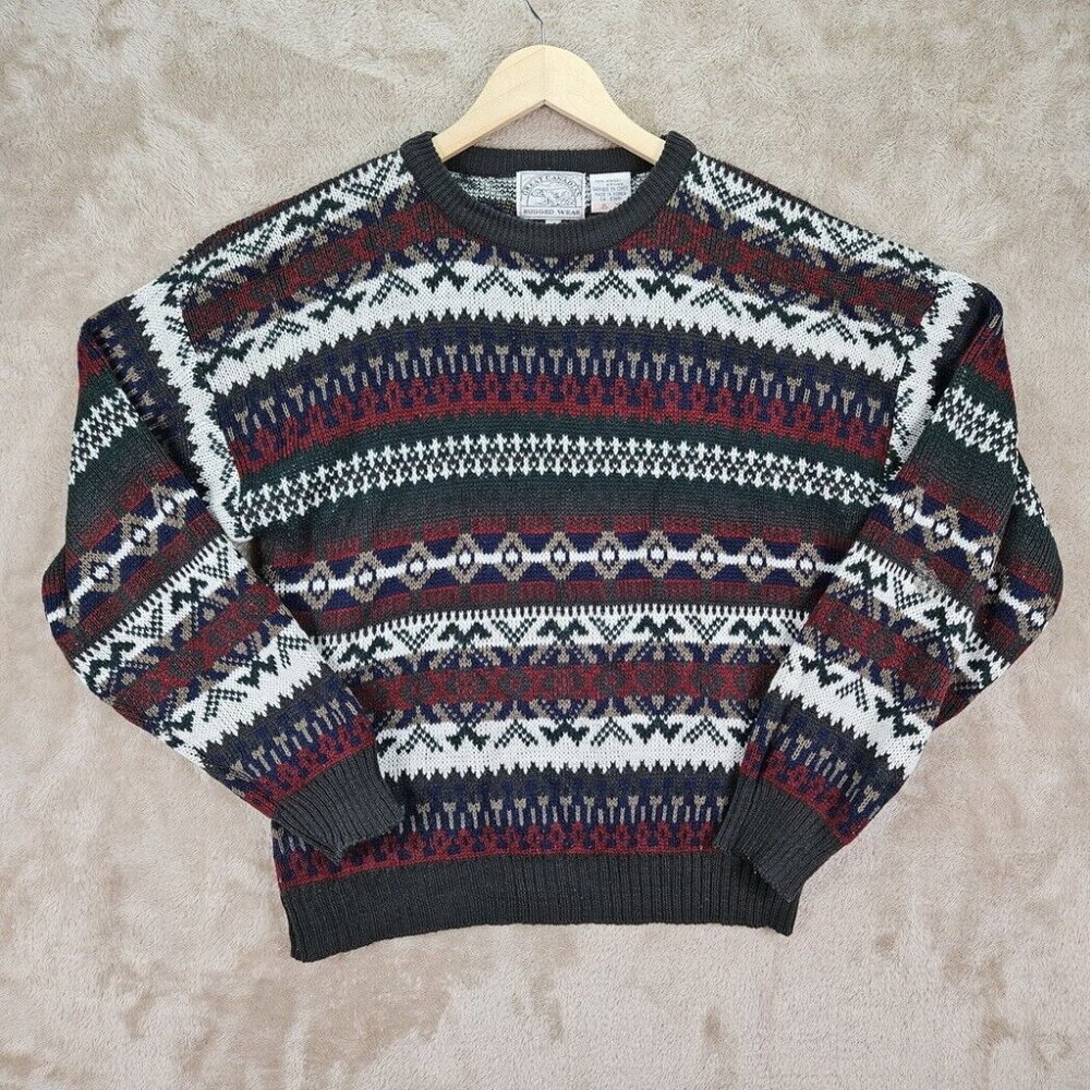 Great Canadian Rugged Wear Pattern Knit Sweater Women's Size L Long Sleeve - Picture 1 of 10